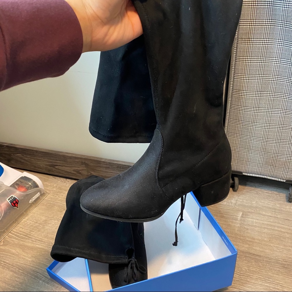 Black Knee High Booties
